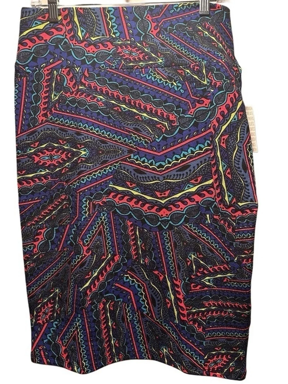 Abstract Print Pencil Skirt - Multicolor